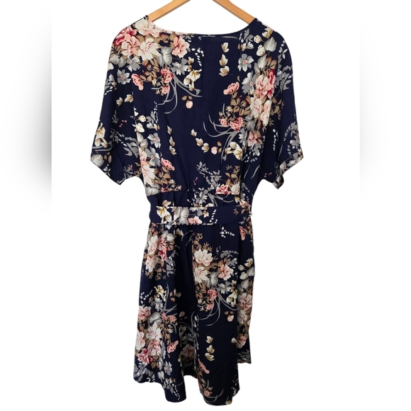 NWT Nemidor Floral Navy Dress Size 24 - Picture 2 of 4